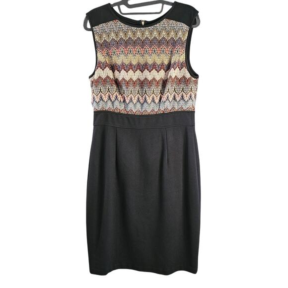 Maggy London Dresses & Skirts - Maggy London Black Jacquard Sleeveless Cocktail Office Knee Length Sheath Dress